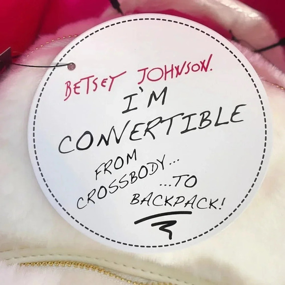 Betsey Johnson Faux-Fur Dog Backpack Crossbody Bag & Cat Keychain Coin Case - Picture 10 of 13